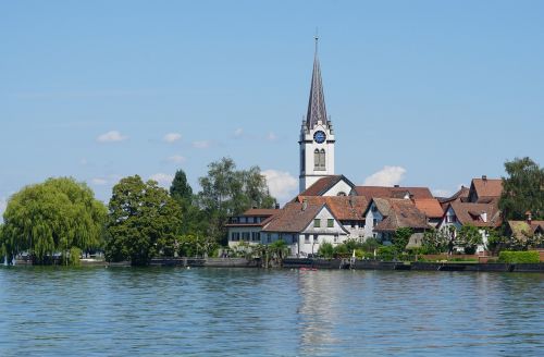Thurgau, Berlingenas, Untersee, Ežero Konstanta, Namai, Šveicarija