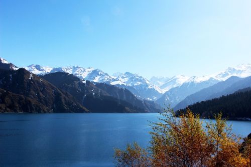 Tianchi, Ežeras, Sniegas, Xinjiang