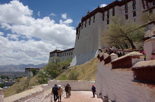 Tibetas, Kraštovaizdis, Baltas Debesys, Rūmai, Potalos Rūmai, Dangus