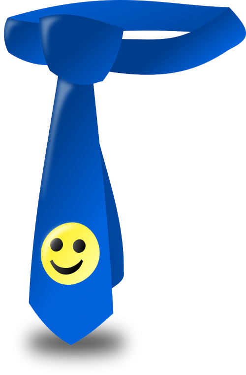 Kaklaraištis Smiley, Mėlynas, Apranga, Nemokama Vektorinė Grafika