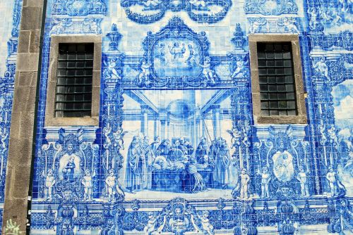 Plytelės, Keramika, Mėlynas, Langai, Bažnyčia, Uostas, Portugal, Siena, Mozaika