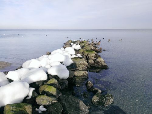 Timmendorfer-Strand, Baltijos Jūra, Žiema, Papludimys, Šaltas