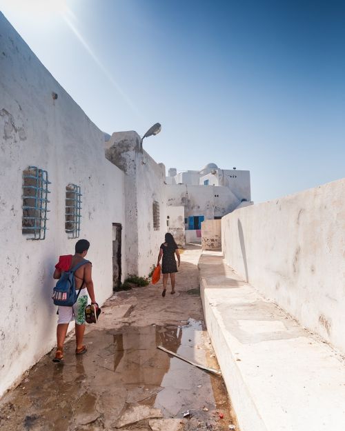 Tipaza, Algeria, Afrika, Architektūra, Vasara, Saulė, Dangus, Mėlynas
