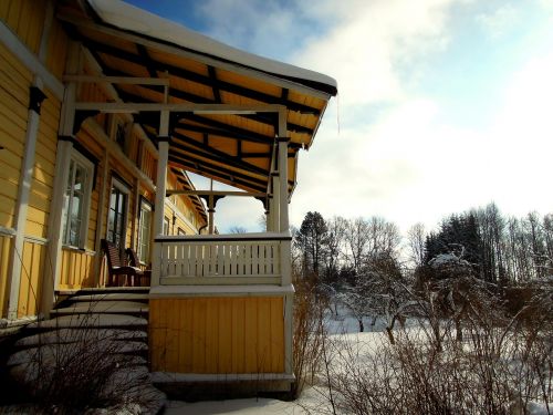 Tohmajärvi, Suomių, Šiaurės Karelija, Namas, Pastatas, Architektūra, Žiema, Senas Pastatas, Snieguotas