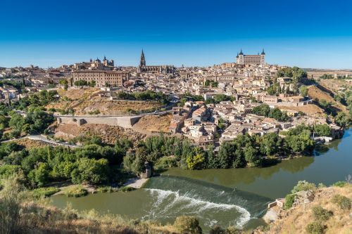 Toledo, Ispanija, Kraštovaizdis, Kelionė, Upė, Miestas, Istorinis, Scena, Paveldas