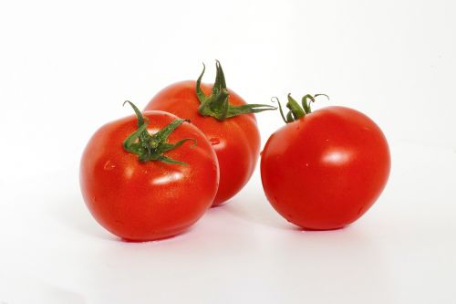 Pomidoras, Raudona, Skanus, Vitaminai, Trys, Maistas, Baltas Fonas, Apetitas