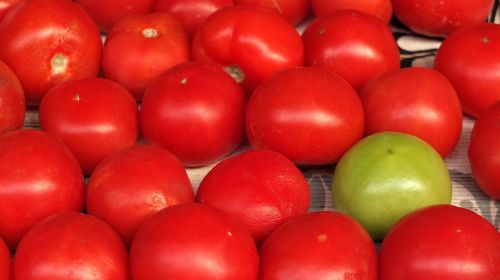 Pomidorai, Raudona, Žalia Pomidorų, Šviežias, Maistas, Turgus