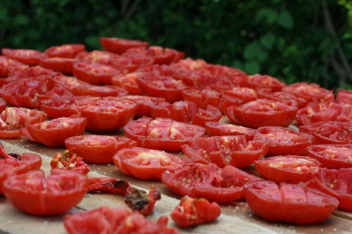 Pomidorai, Saulėje Džiovinti Pomidorai, Naudoti Džiovintus Abrikosus Pomidorus, Maistas, Raudona, Daržovės