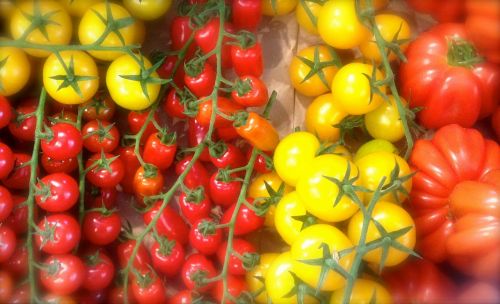 Pomidorai, Pipirai, Daržovės, Maistas, Raudona, Geltona
