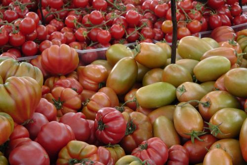 Pomidorai, Daržovės, Turgus, Žalias, Raudona, Prinokę, Neprinokęs