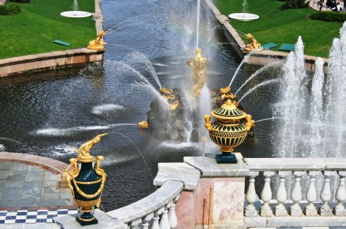 Fontanai,  Vanduo,  Rodyti,  Nuleidimas,  Purkšti,  Žingsniai,  Sodai,  Peterhof,  Kaskadinių Laiptų Viršus