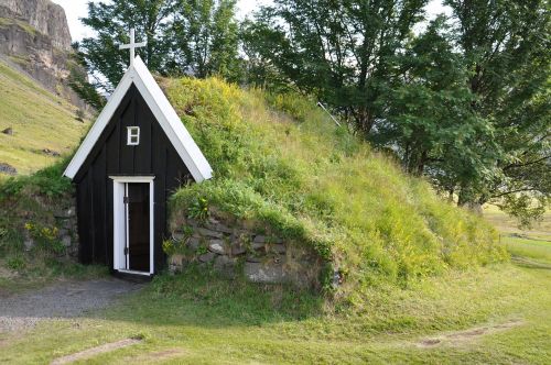 Torfhaus, Iceland, Žolės Stogas, Namelis, Pastatas, Bažnyčia