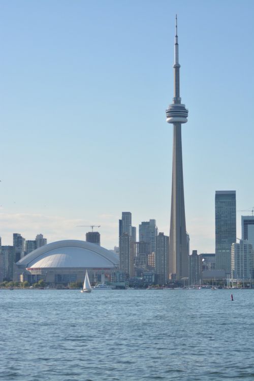 Toronto, Kanada, Cn Bokštas, Panorama, Architektūra, Kanados, Ontarijas, Centro, Miestas, Miesto, Pastatas, Eksterjeras, Kraštovaizdis, Struktūra, Vanduo, Ežeras