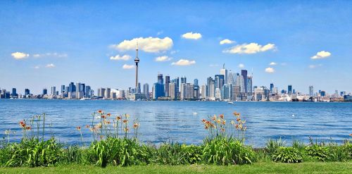 Toronto, Miestas, Kraštovaizdis, Panorama, Architektūra, Vaizdas, Vanduo, Miesto Panorama, Pastatai, Miesto Centras