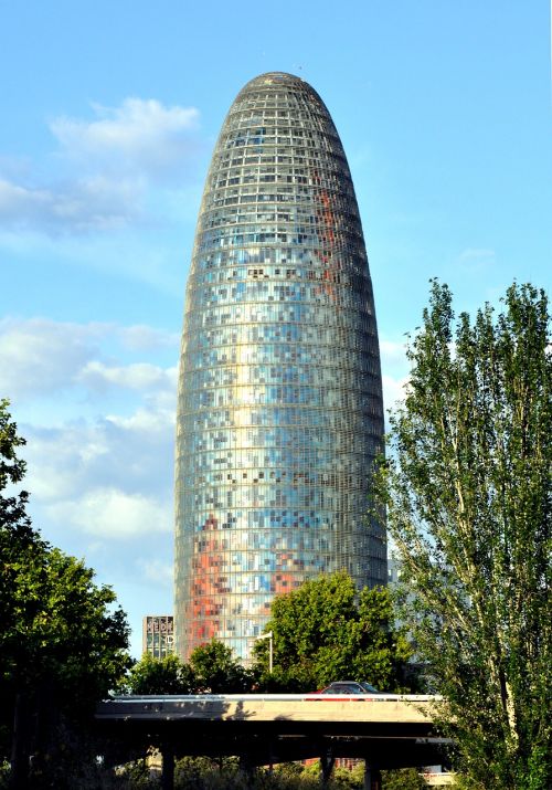 Torre Agbar, Barcelona, Architektūra, Miestas, Pastatai, Miesto Panorama, Ispanija, Bokštas