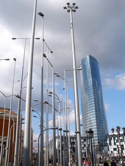 Torre Iberdrola, Bilbao, Ispanija, Dangoraižis, Šiuolaikiška, Architektūra, Fasadas, Stiklas, Pastatas