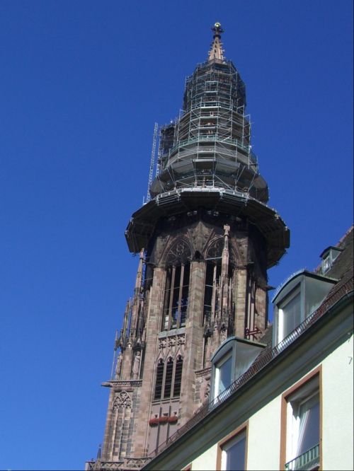 Bokštas, Münster Bokštas, Freiburgas, Integruota, Bažnyčia, Dangus, Mėlynas, Münsteris, Bokštas