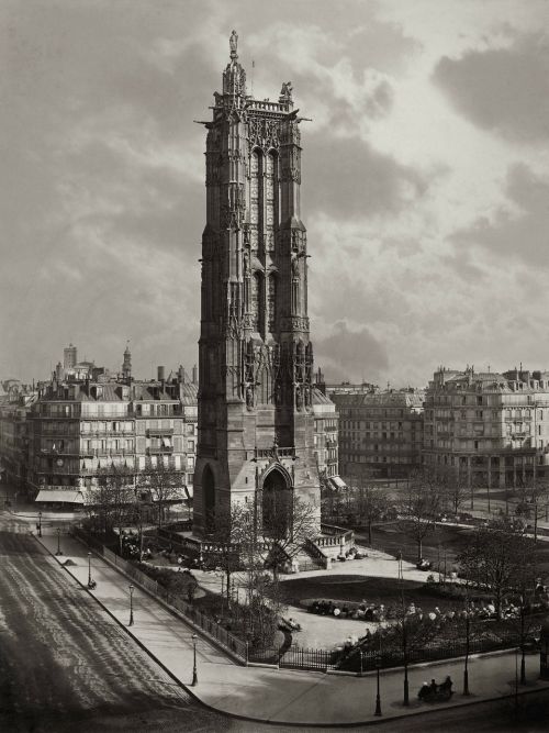 Bokštas, Saint Jacques, Paris, 1867, Gotika, Architektūra, Vėlai Gotika, Miestas, Pastatas, Senas, Juoda Ir Balta