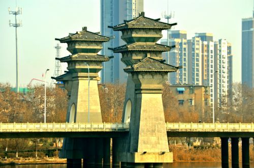 Kraštovaizdis,  Architektūra,  Bokštas,  Tiltas,  Suzhou,  Kinija,  Bokšto Tiltas