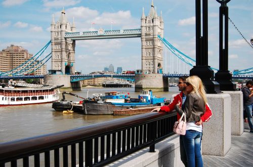 Bokšto Tiltas, Thames, Upė, Pora, Vyras, Moteris, Londonas, Anglija, Temzės Upė, Jungtinė Karalystė, Britanija, Europa