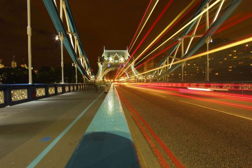 Bokšto Tiltas, Londynas, Kelias, Šviesa, Judėjimas, Naktis