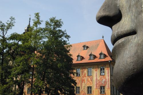 Miesto Rotušė, Senas, Pastatas, Modernus Menas, Bronzos Skulptūra, Bamberg