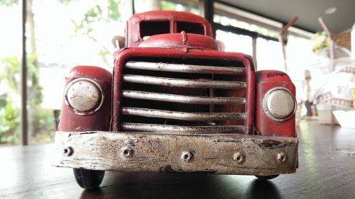Žaislas, Sunkvežimis, Vintage, Miniatiūrinė, Raudona