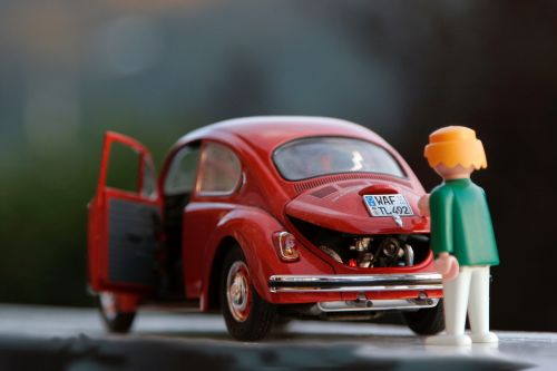 Žaislas, Automobilis, Raudona, Vintage