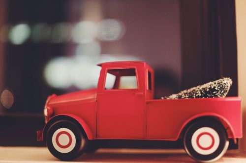 Žaislinė Mašina, Kalėdų Eglutė, Mažas, Žaislas, Kalėdos, Medis, Sunkvežimis, Žibintai, Transporto Priemonė, Apdaila