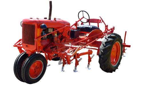 Traktorius, Raudona, Izoliuotas, Žemdirbystė, Žemės Ūkio Mašina