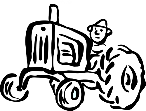 Traktorius, Žemdirbystė, Variklis, Automobilis, Ūkis, Ūkininkas, Nemokama Vektorinė Grafika