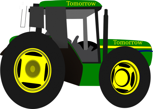 Traktorius, Ūkininkas, Variklis, Automobilis, Automobilis, Žalias, Nemokama Vektorinė Grafika