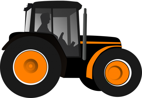 Traktorius, Žemdirbystė, Mašinos, Kaimas, Ūkininkavimas, Ūkis, Juoda, Nemokama Vektorinė Grafika