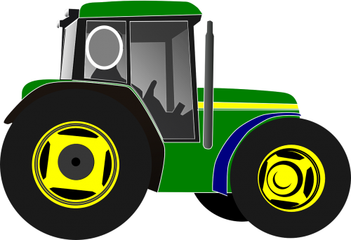 Traktorius, Žalias, Vairuotojas, Erdvė, Ūkis, Šventė, Nemokama Vektorinė Grafika