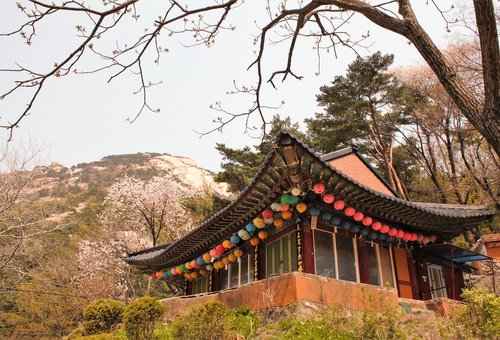 Tradicinis,  Šventykla,  Bukhansan,  Pietų Korėja,  Korėja