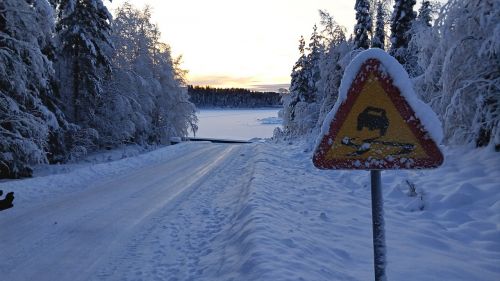 Kelio Zenklas, Snieguotas, Žiemos Nuotaika, Sniego Kraštovaizdis, Laplandas