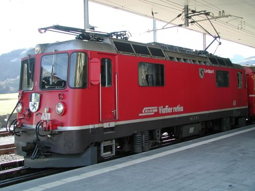 Traukinys, Rhb, Šveicarija, Viešosios Transporto Priemonės, Geležinkelis, Rhaetian Geležinkeliai, Raudona