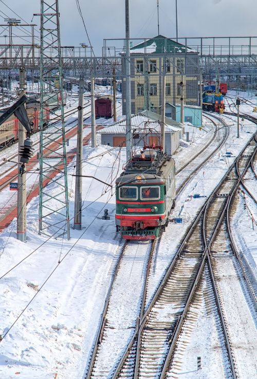 Traukinys, Žiema, Kelias, Geležinkelis, Bėgiai, Pabėgiai, Judėjimas, Lokomotyvas, Būdas, Siberija