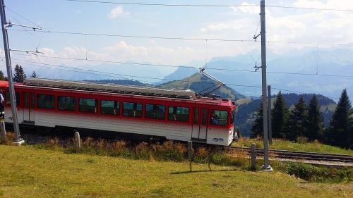 Traukinys, Stovas Ir Krumpliaratis, Kalnas, Šveicarija, Alpės, Rigi Kulm