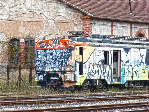 Traukinys, Comboy, Grafiti, Paliktas, Vandalizmas