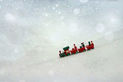 Traukinys, Apdaila, Žiema, Kalėdos, Sniegas, Žaislas, Balta