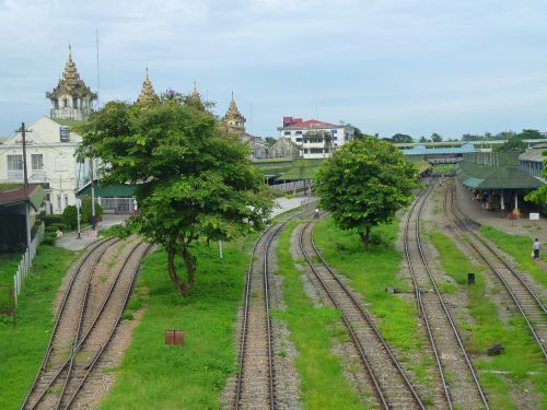 Traukinys, Takelius, Mianmaras, Geležinkelis, Geležinkelis, Stotis, Miesto