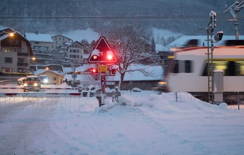 Traukinys, Sbb, Sniegas, Glarus, S Bahn, Žiema, Švedijos Federaliniai Geležinkeliai, Žiemą, Barjeras, Signalas