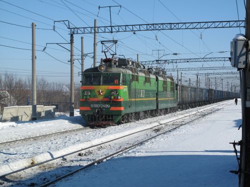 Traukinys, Transsibiro Geležinkelis, Rusija, Siberija, Žiema