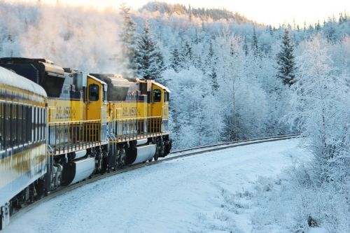 Traukinys, Alaska, Kelionė, Geležinkelis, Geležinkelis, Žiema