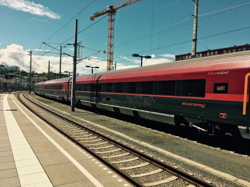 Traukiniai, Railjet, Austria, Salzburg, Geležinkelis
