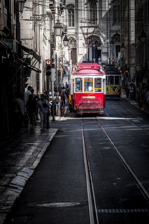 Tramvajus, Portugal, Transportas, Senamiestis, Lisbonas, Atrodė