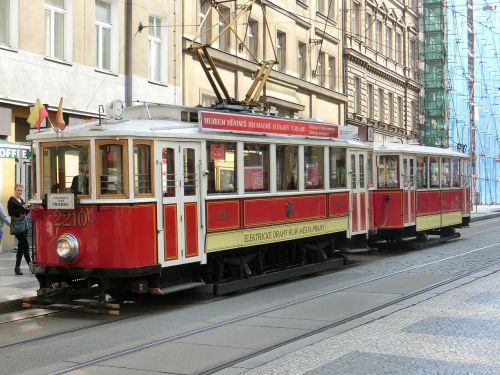 Tramvajus, Senovinis, Raudona, Transporto Priemonė, Prague, Čekijos Respublika