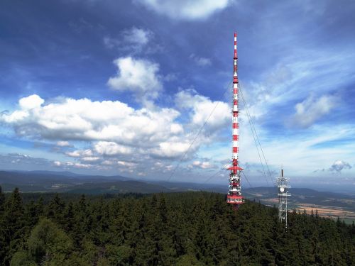 Siųstuvas, Tv, Kelionė, Šiuolaikiška, Kleť Hill, Čekijos Respublika, Debesys, Gamta