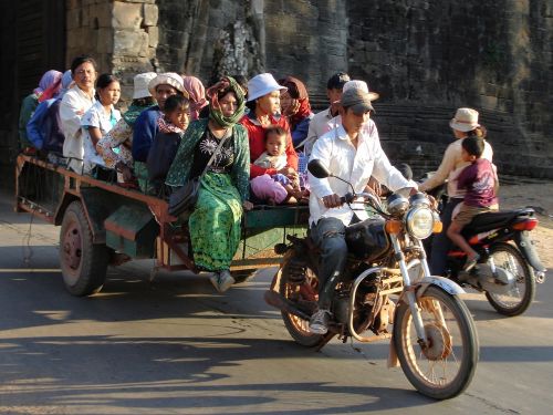 Transportas, Kambodža, Mopedas, Motociklas